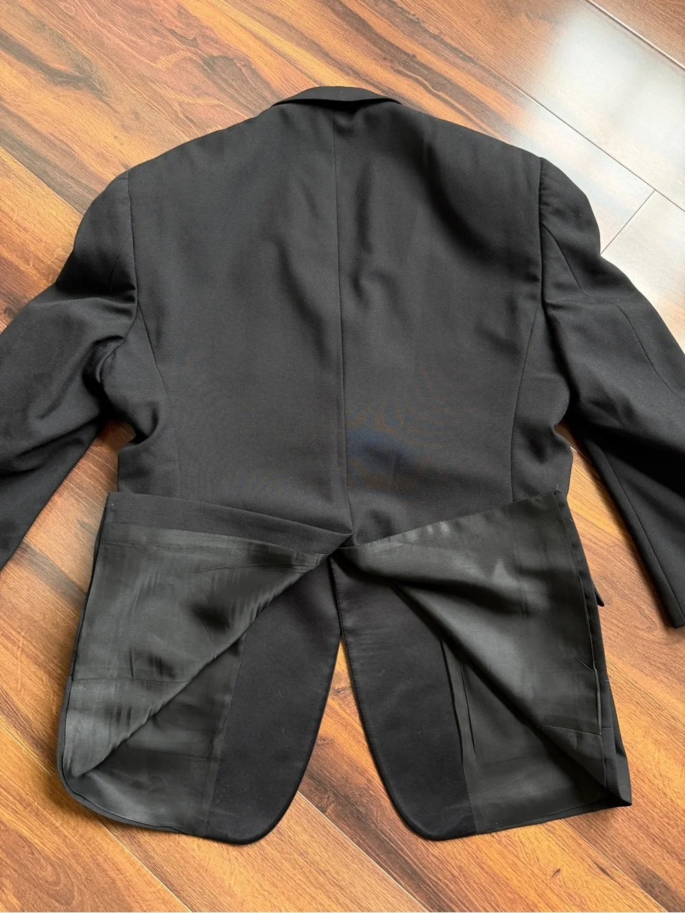 Jos A Bank 100% Wool Formal Wear Jacket 42R Black Satin Notch Lapel 1 Button